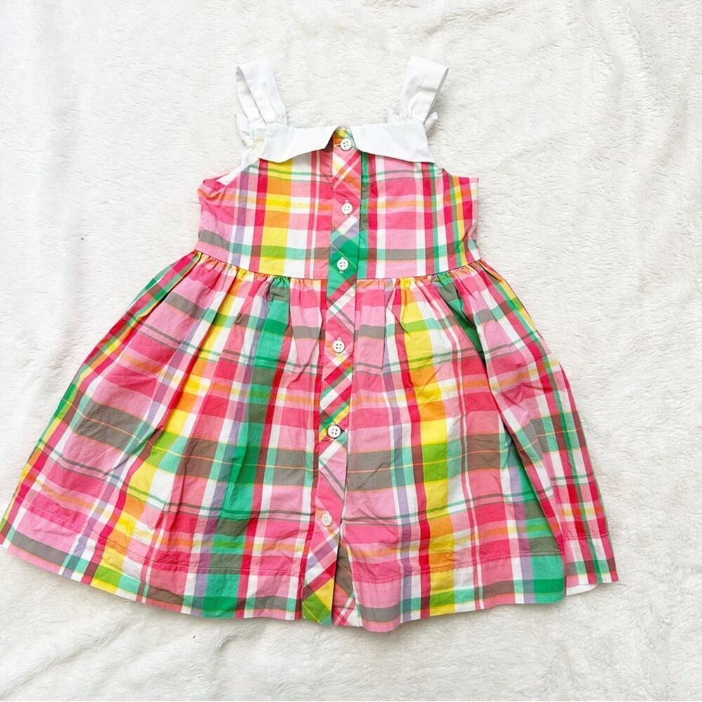 Janie and Jack Pink Plaid Dress sz 6-12 m happy in madras Sun Dress